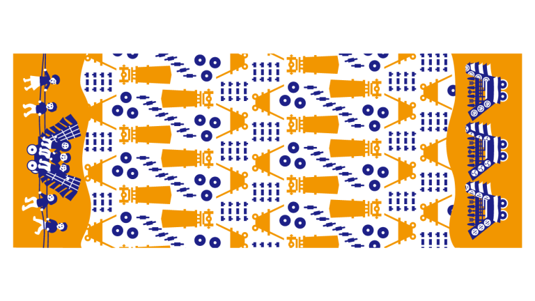 ちびでか山_手ぬぐい